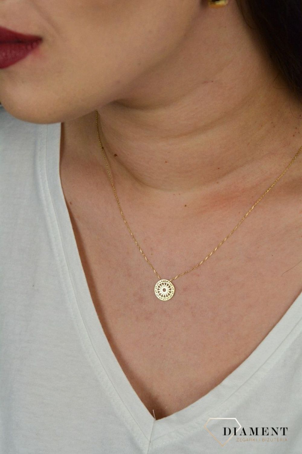 Złoty naszyjnik celebrytka 'Greckie słońce' NA 1321A.jpg